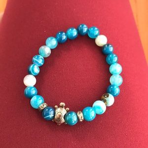 Blue turtle necklace